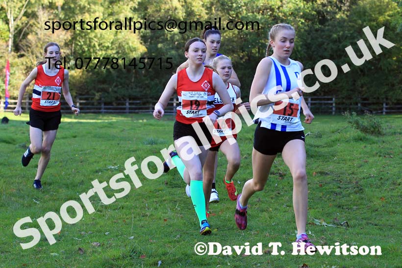 Girls under-15s, 2022 NECAA Cross Country Relays, Thornley Hall Farm, Peterlee, County Durham, October 15th. Photo: David T. Hewitson/Sports for All Pics